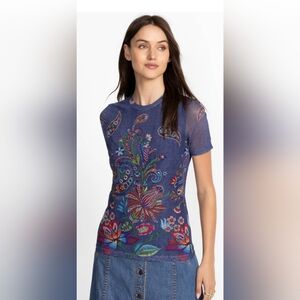 NWT Johnny Was Short Sleeve Mesh Tee - M